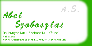 abel szoboszlai business card